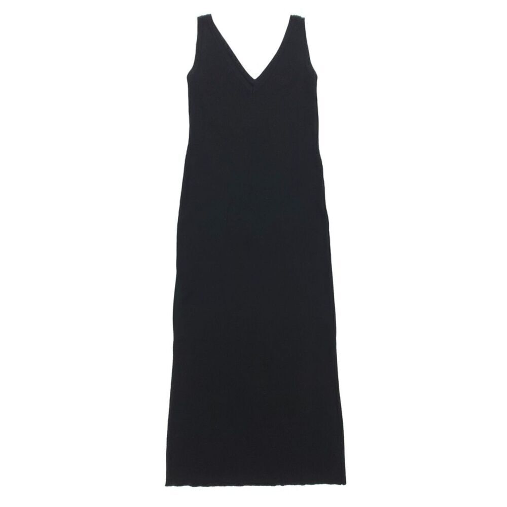New House Of Harlow Revolve 90s Minimal Ribbed Knit Slit Midi Dress Large Black